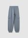 Girls Grey Cotton Trousers in Blue_4