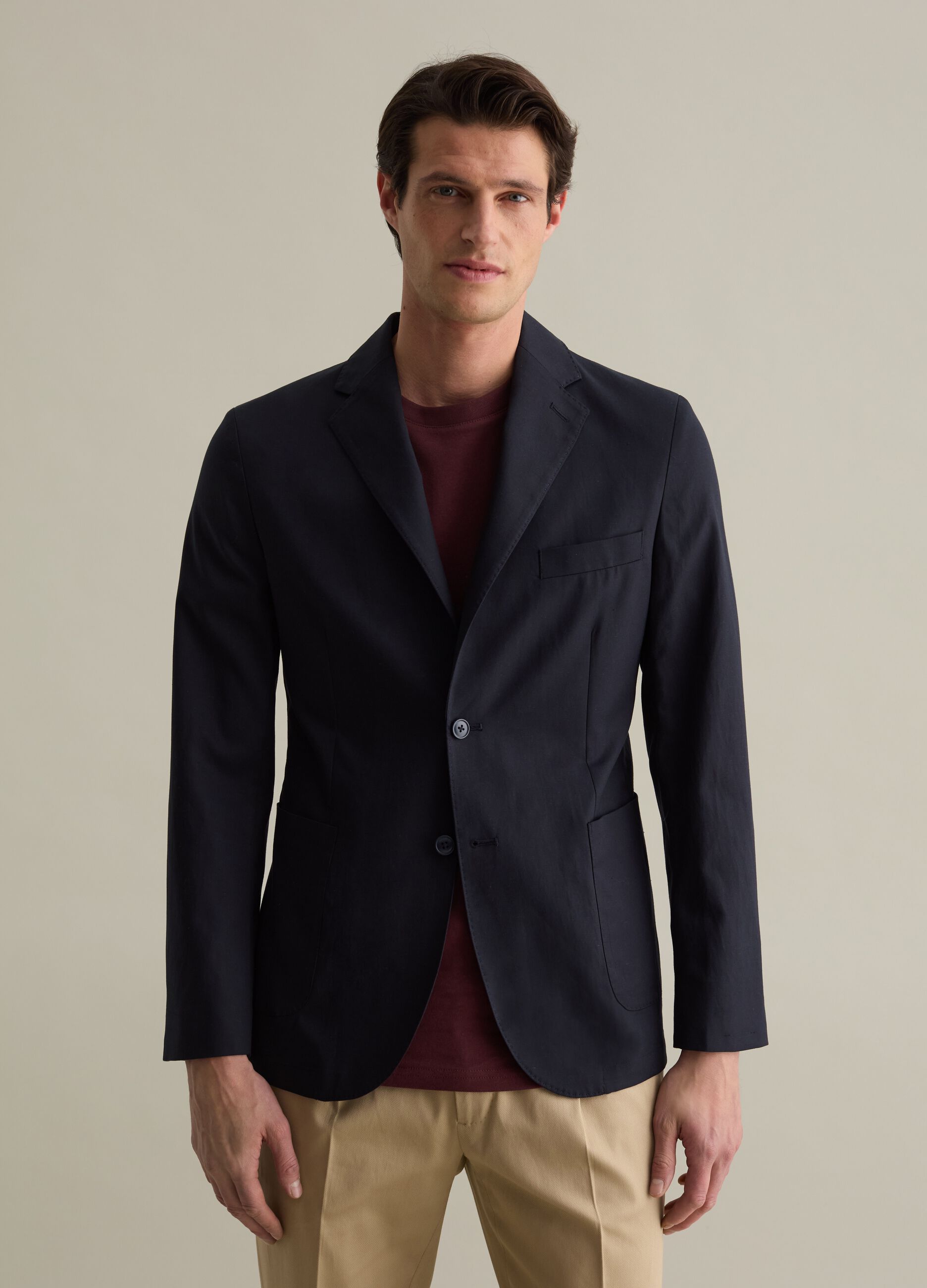 Blazer in Lyocell, cotton and linen