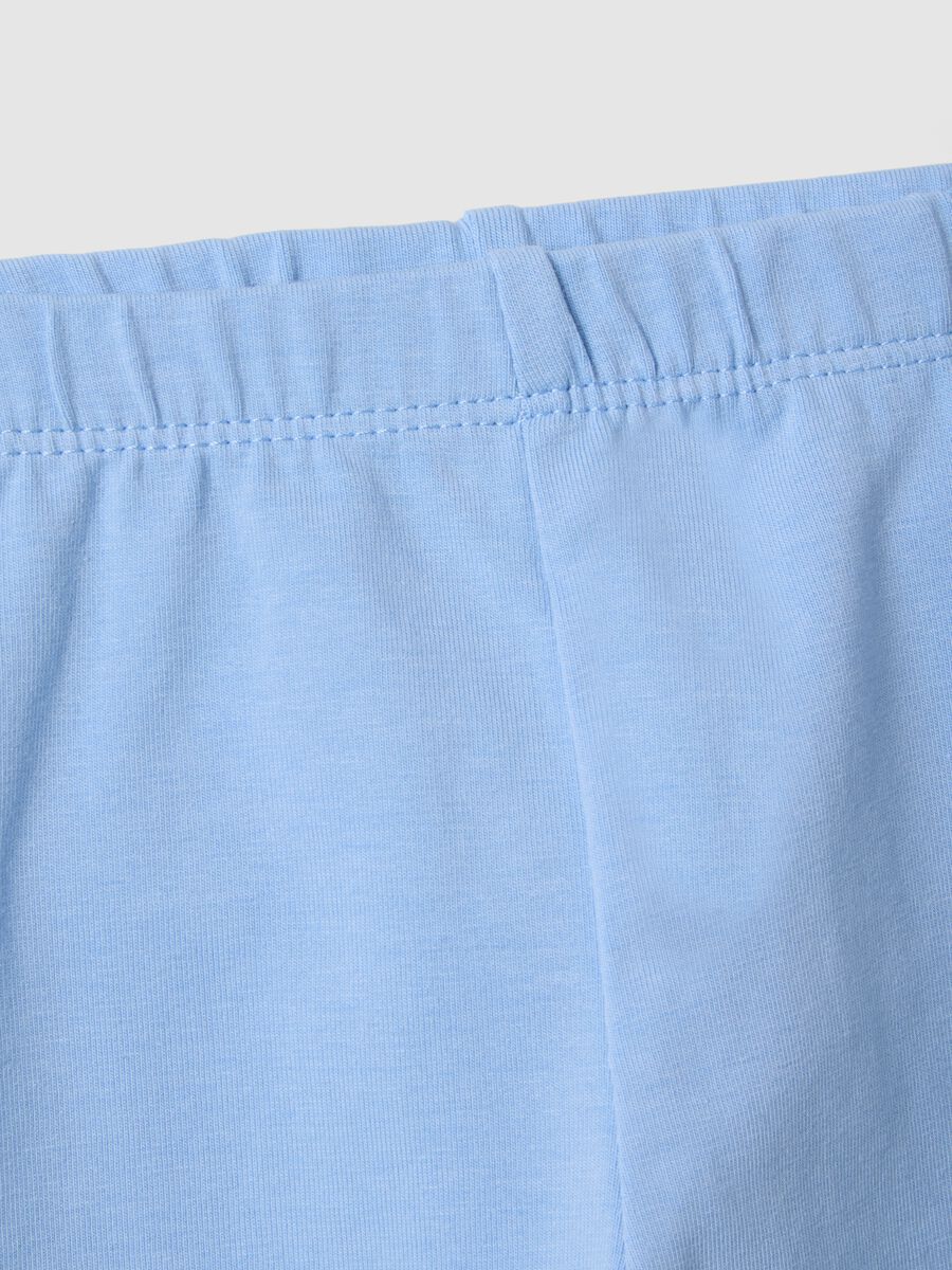 Slim Fit Baby Blue Stretch Cotton Leggings_2