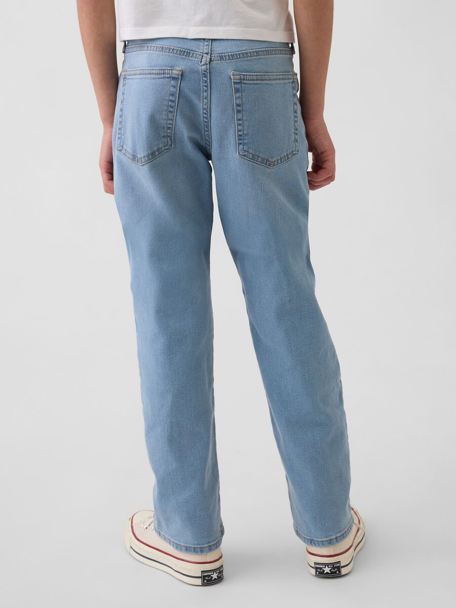 Children's regular fit blue denim stretch cotton trousers_2