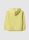Yellow hooded zip sweatshirt for children in pure cotton regular fit_1