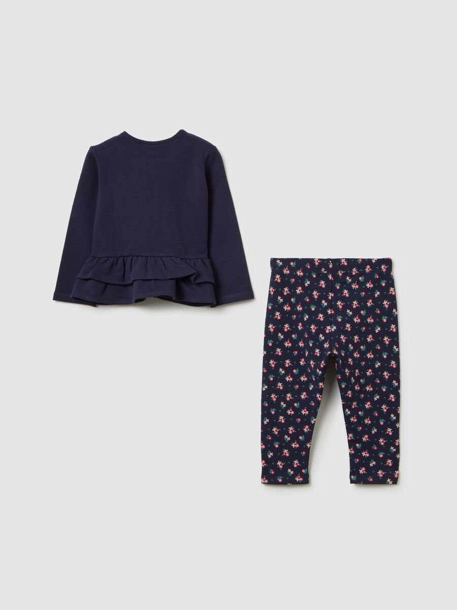 Blue cotton girl's outfit, regular fit_1