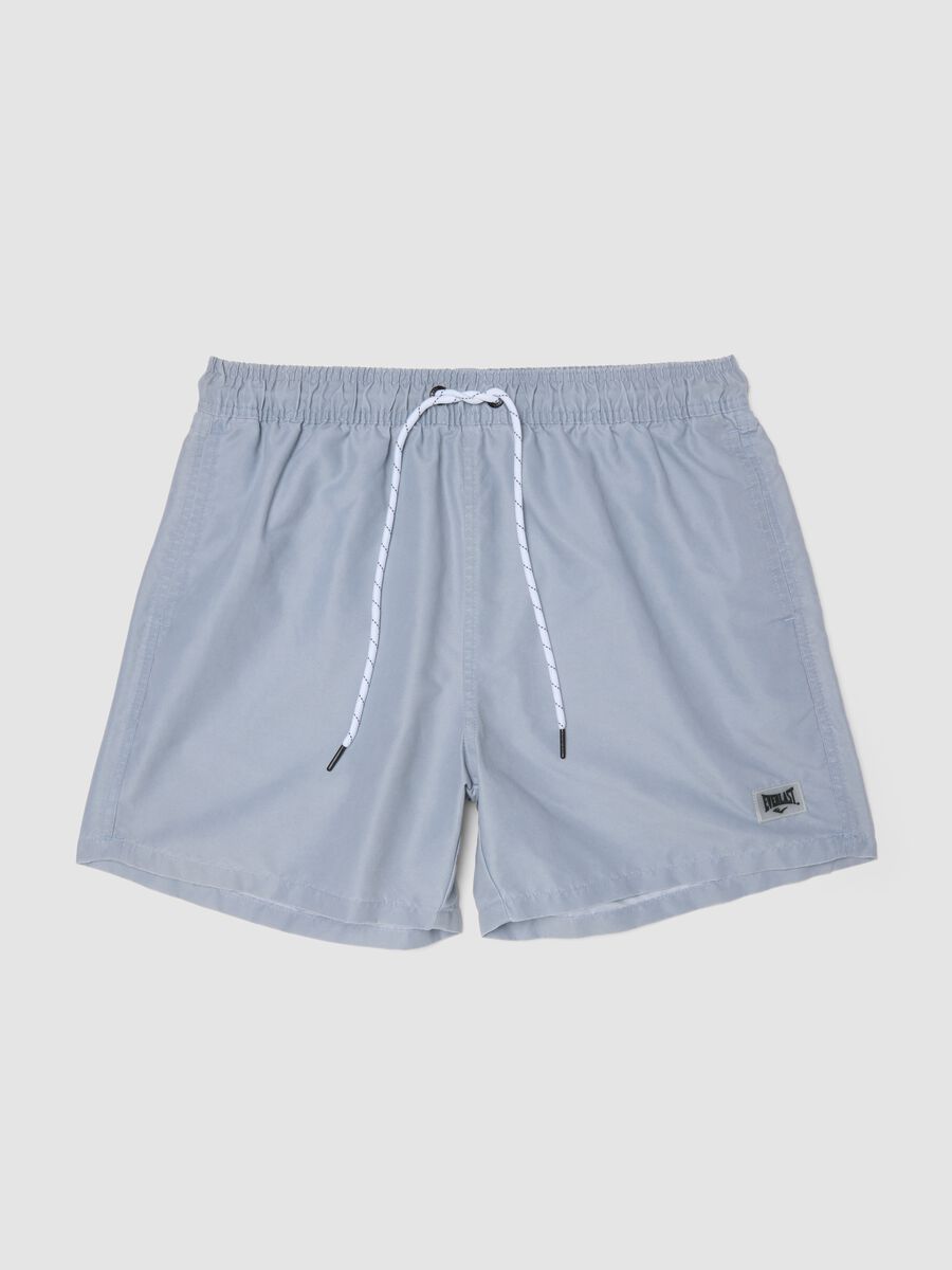 Blue swim shorts with drawstring waist_0