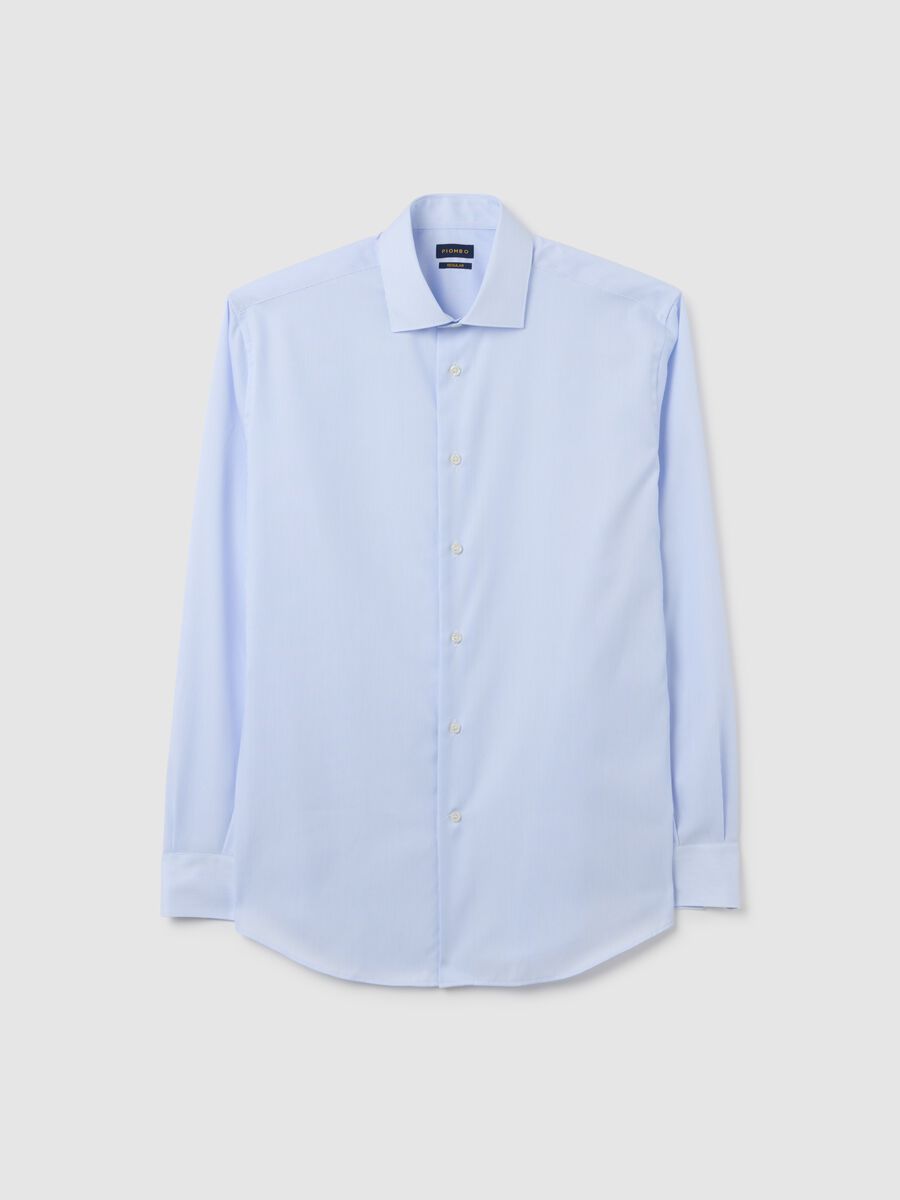 Blue cotton regular fit shirt_4