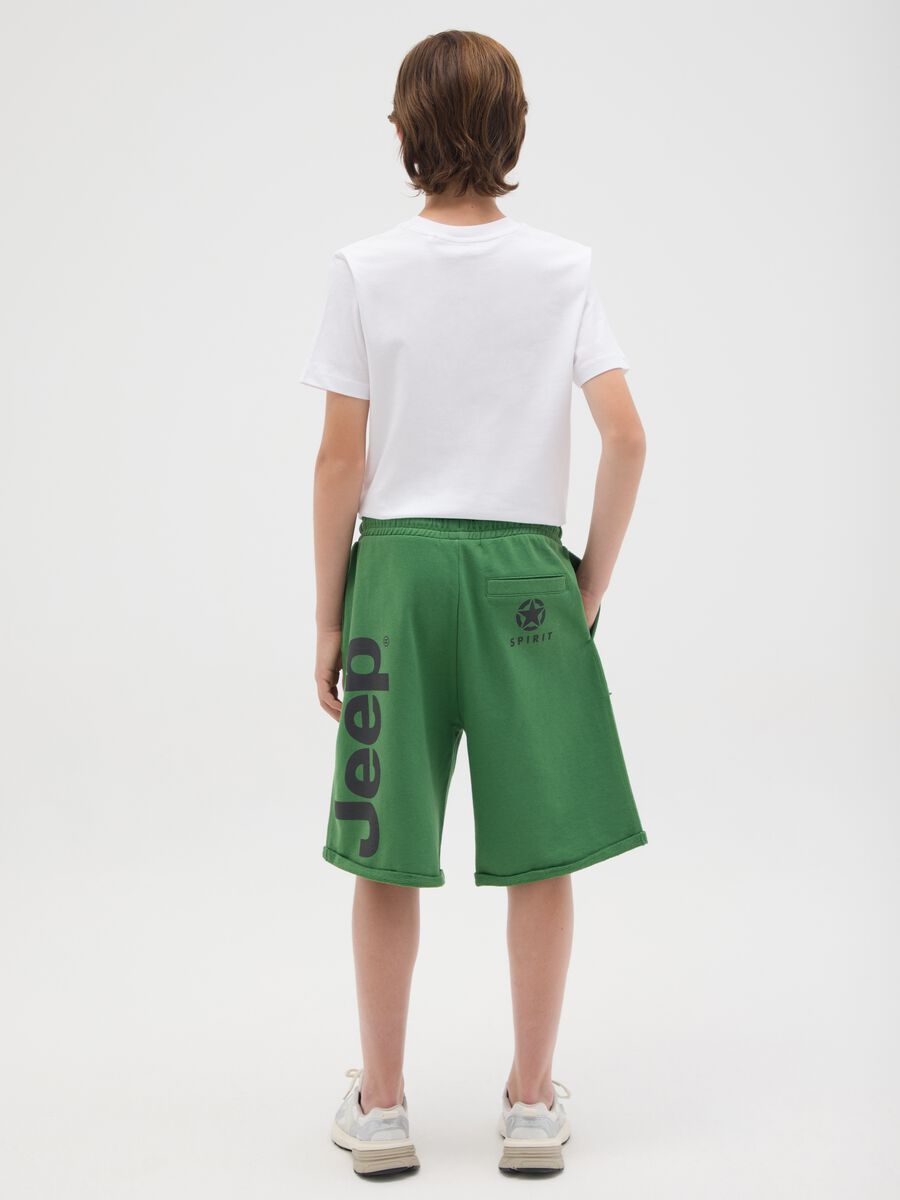 Children's green pure cotton shorts with pockets_2