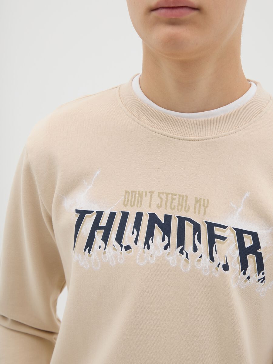 Round neck sweatshirt with print_1