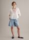Camicia bianca in puro cotone regular fit con inserti traforati_0