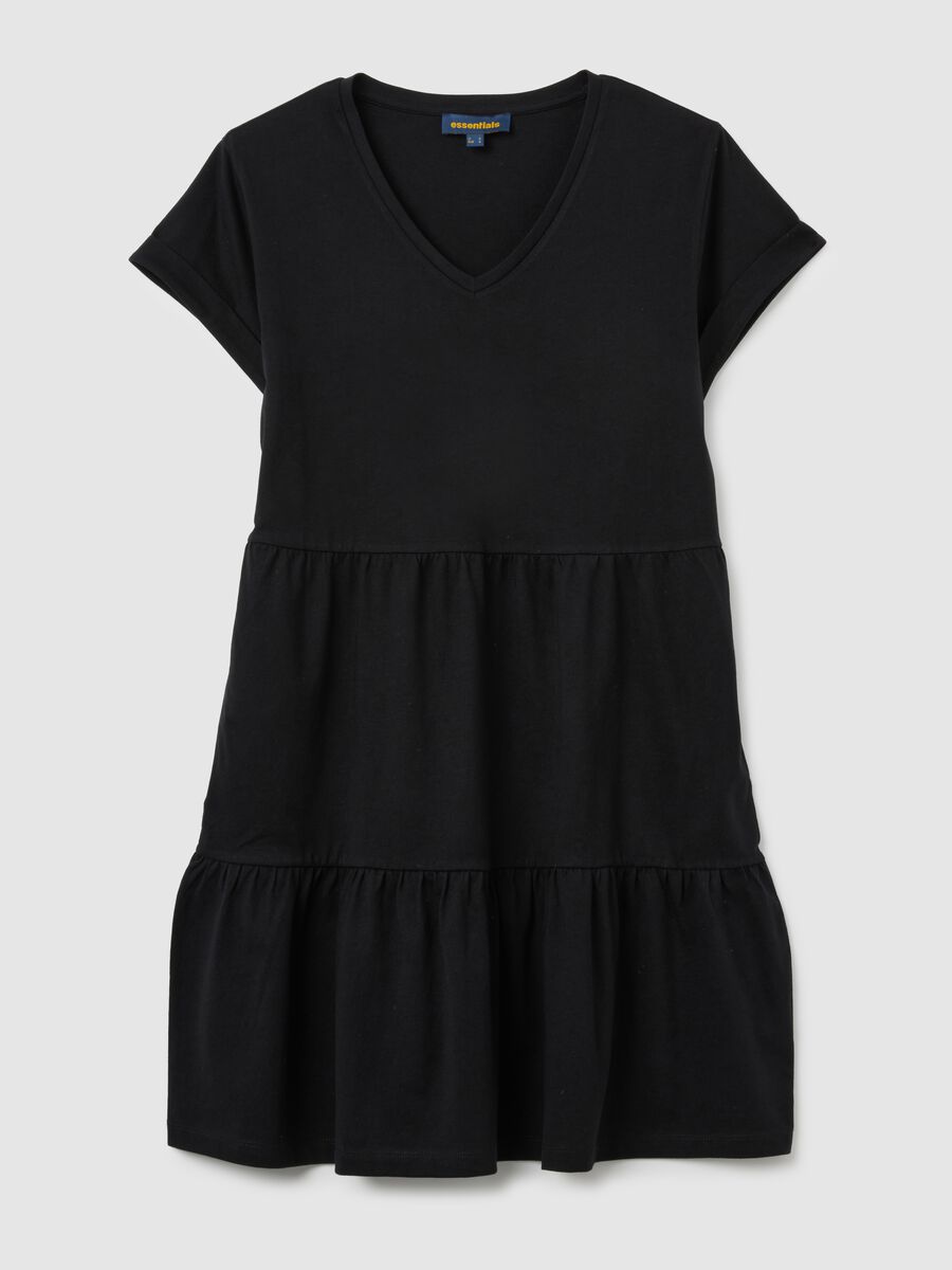 Women's black pure cotton dress_0