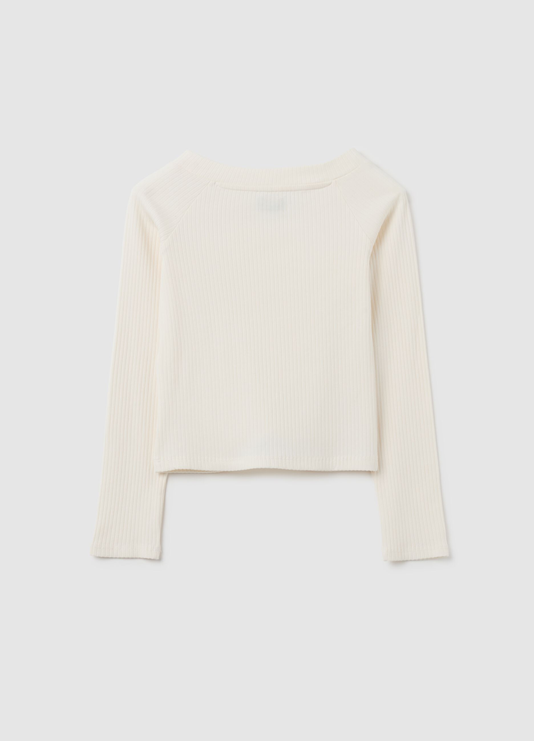 Maglia da ragazze in cotone bianco regular fit