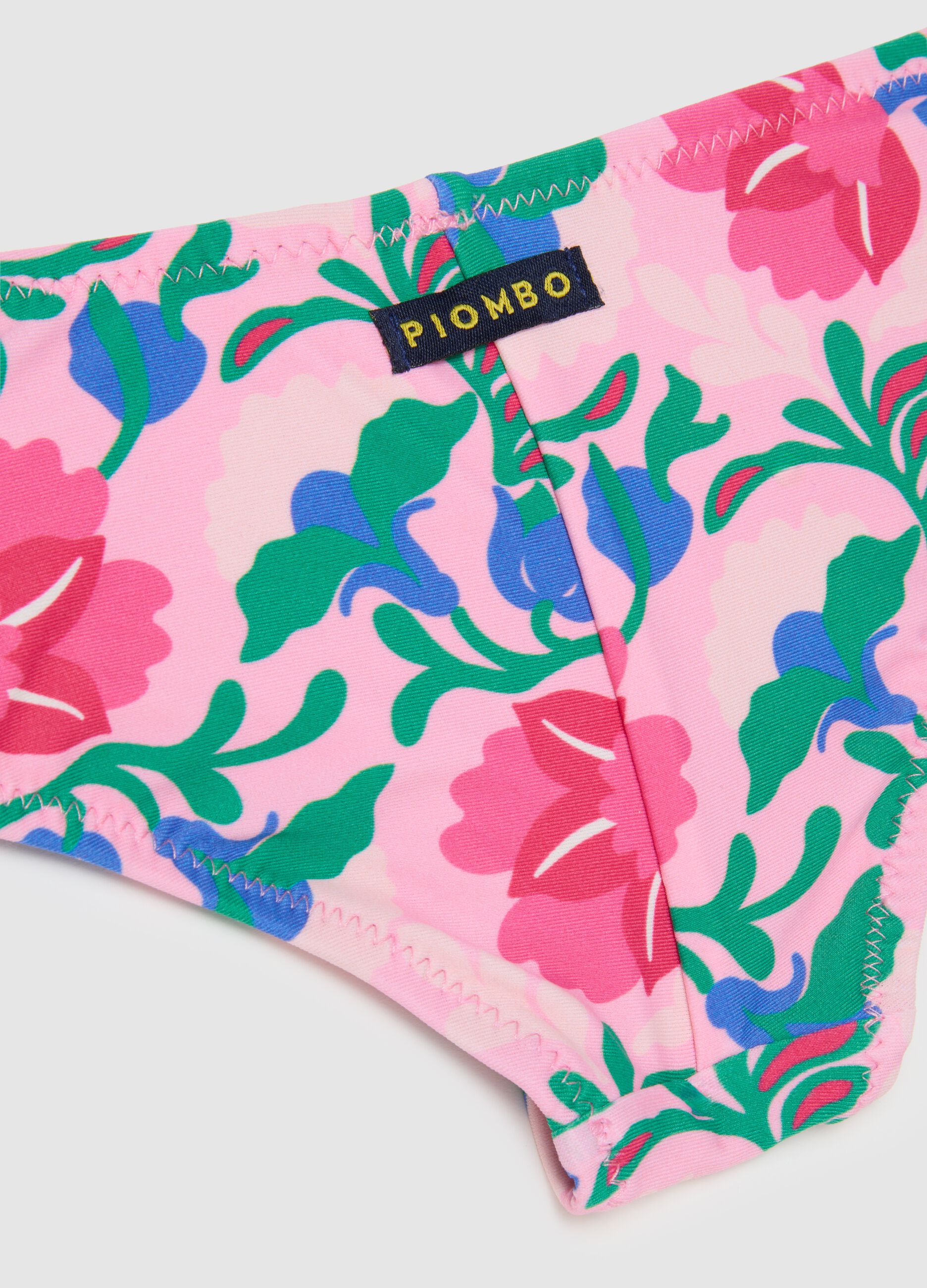 Costume da bagno da bambina in tessuto elasticizzato multicolor