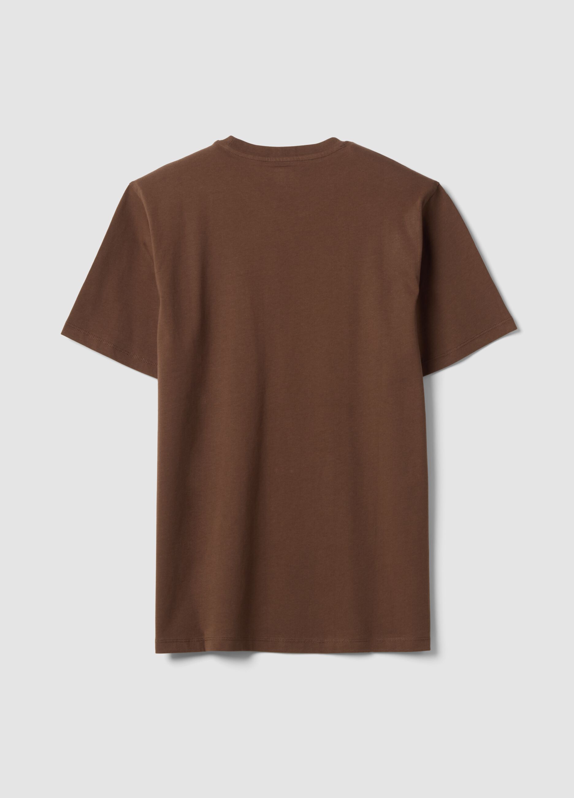 Brown regular-fit organic cotton jersey T-shirt