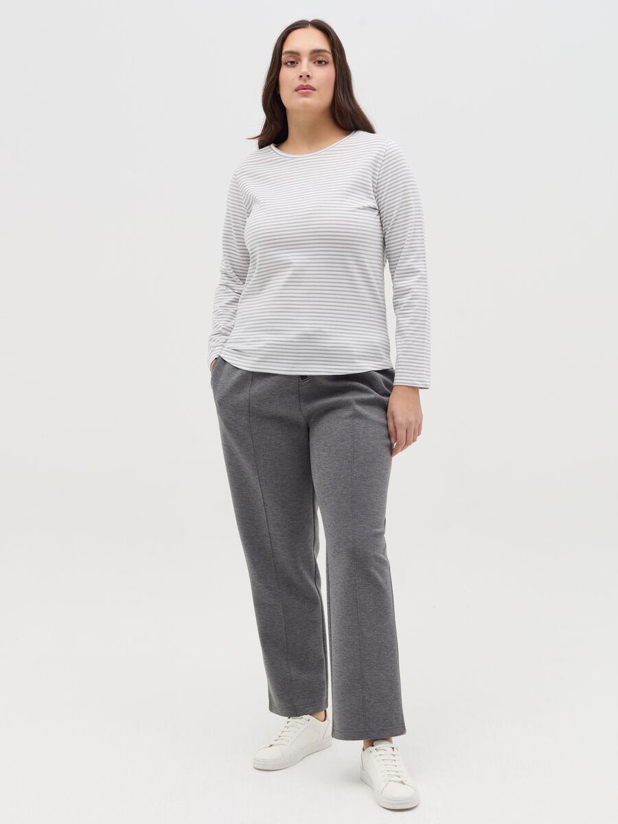 Curvy T-shirt in striped lurex_1
