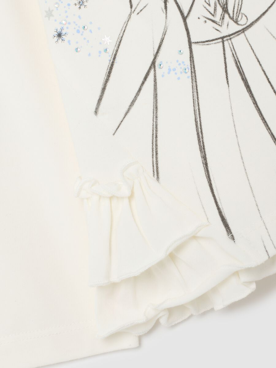 Girls' white cotton regular fit top with ruffles_3