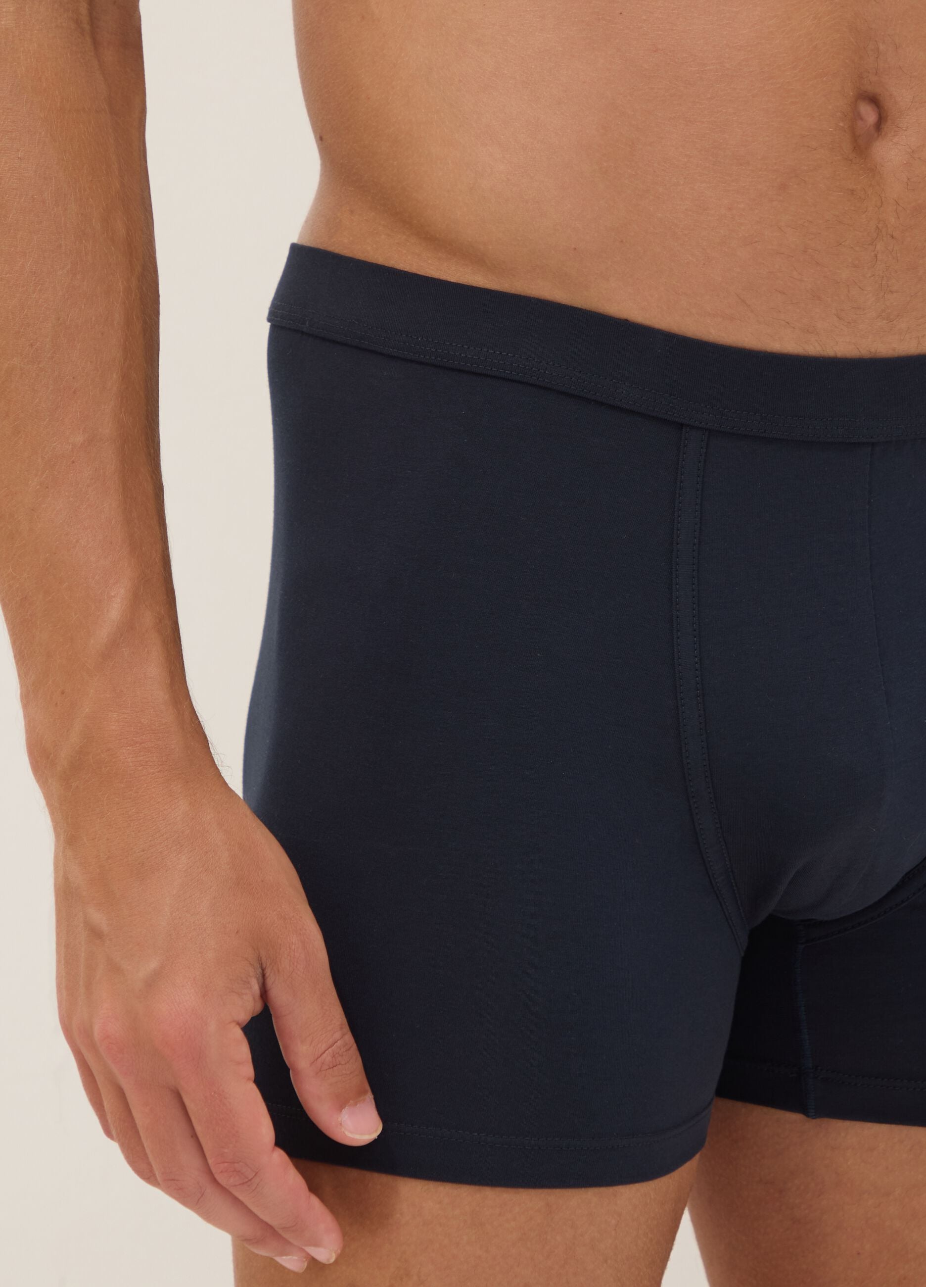 Bipack di boxer blu in cotone Supima elasticizzato