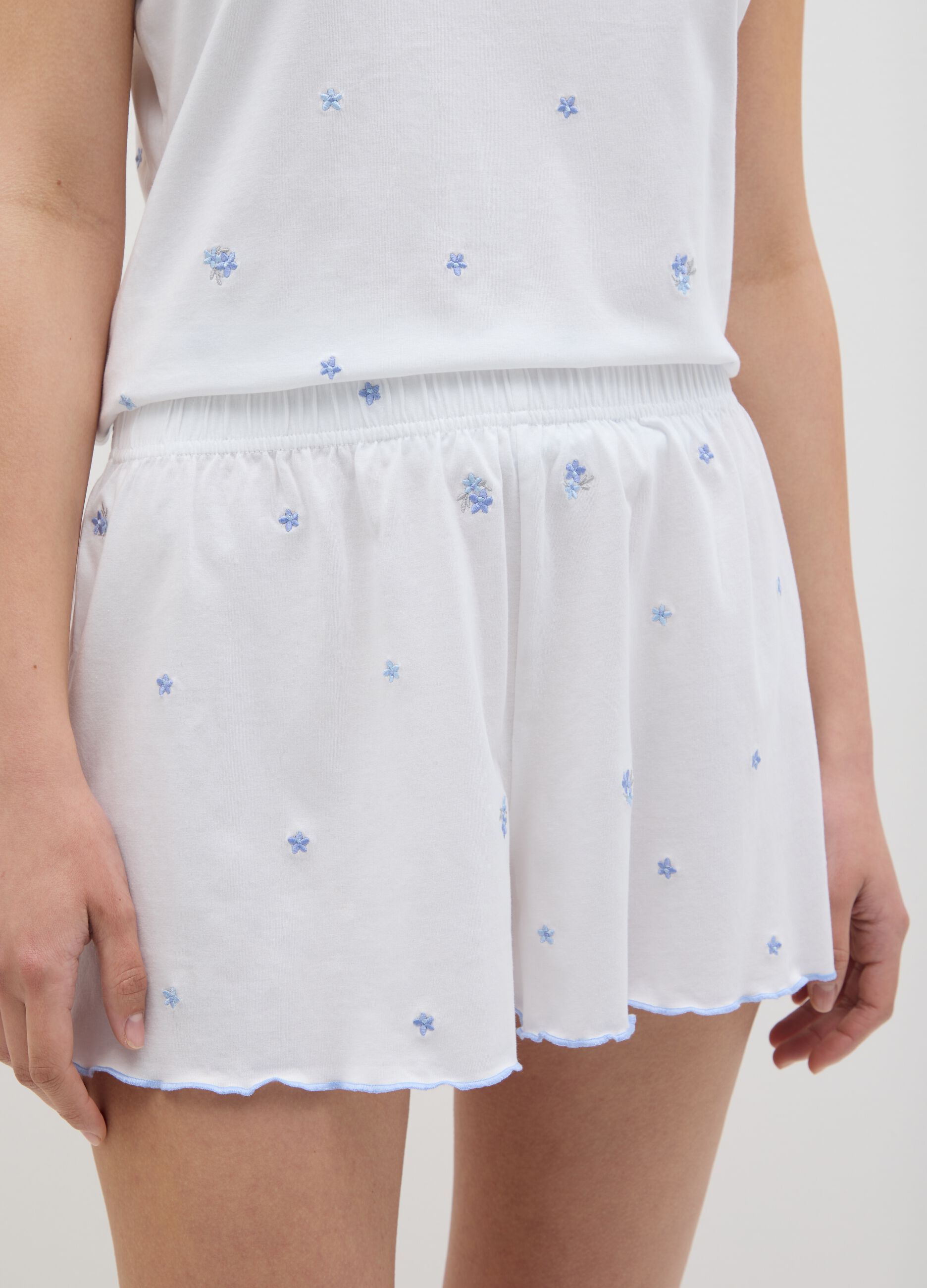Pigiama da donna in puro cotone multicolor regular fit