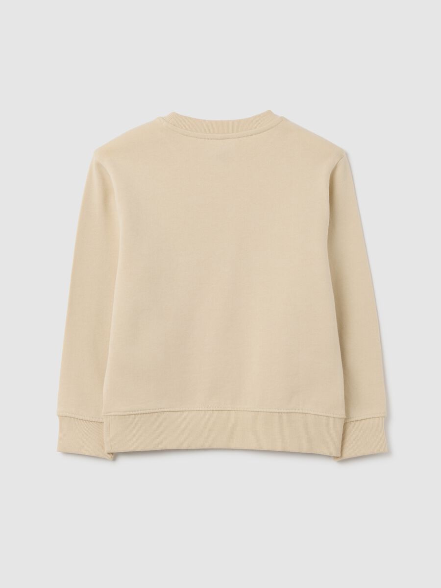Children's beige pure cotton sweatshirt regular fit with Boston Athletics print_1