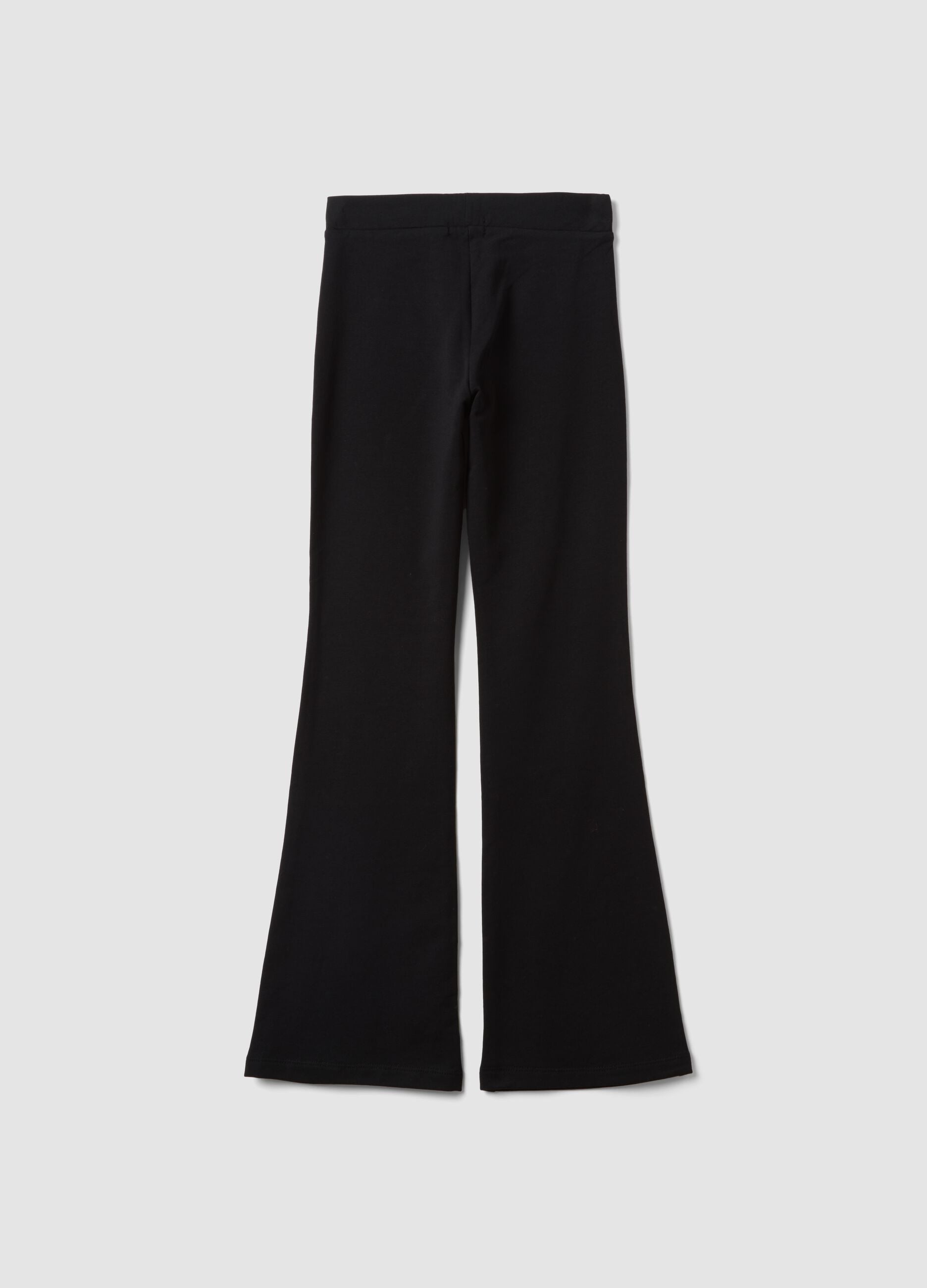 Leggings neri flare in cotone elasticizzato