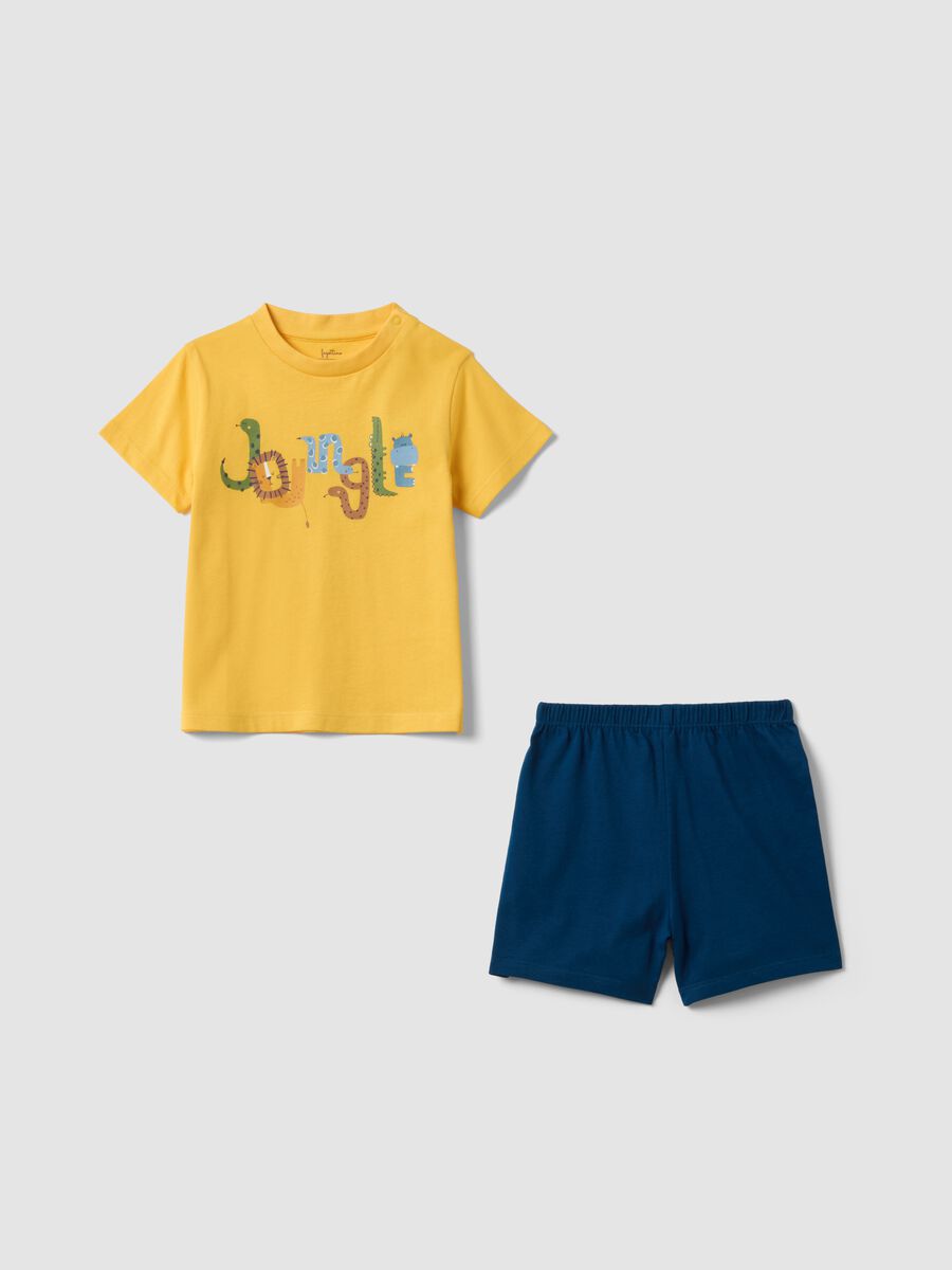 Pigiama in puro cotone multicolor da neonato regular fit con stampa_0