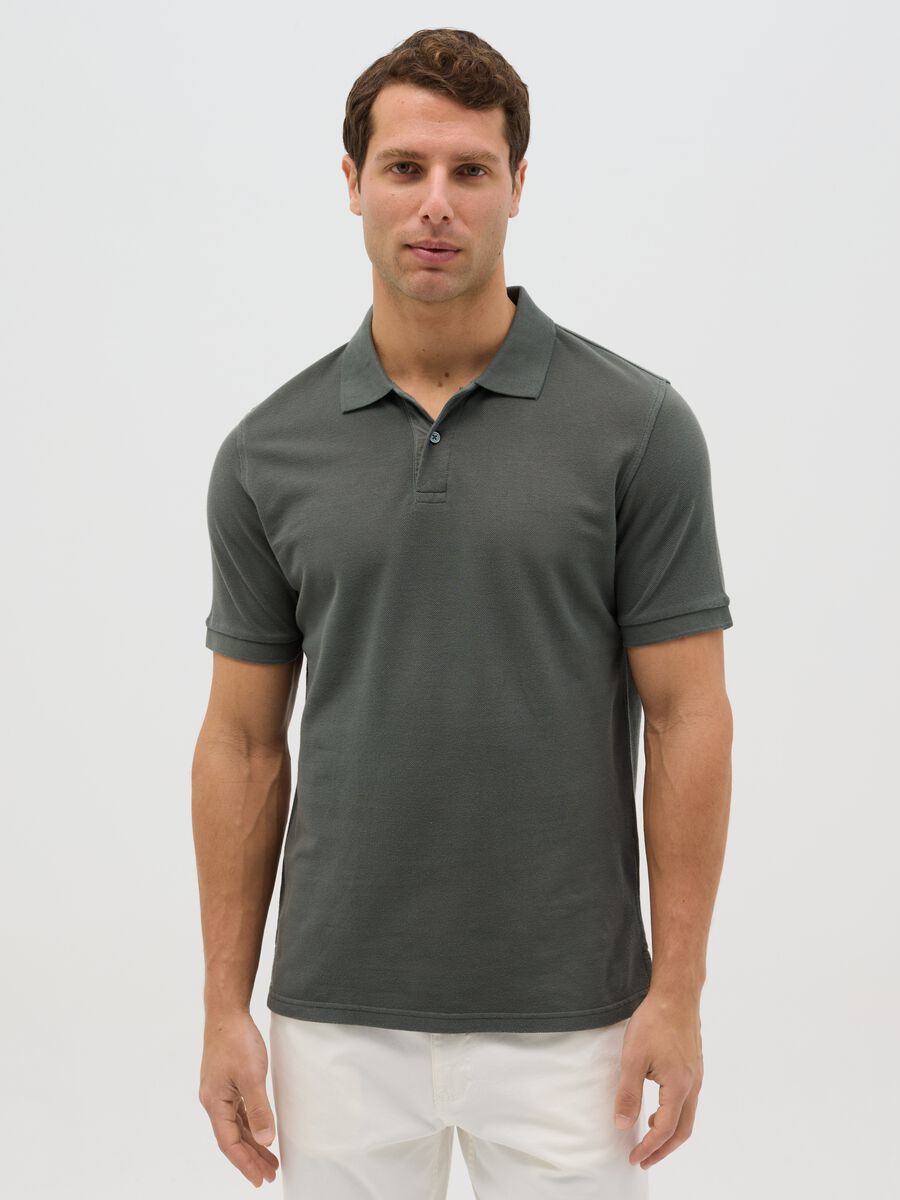 100% cotton piqué polo shirt_0