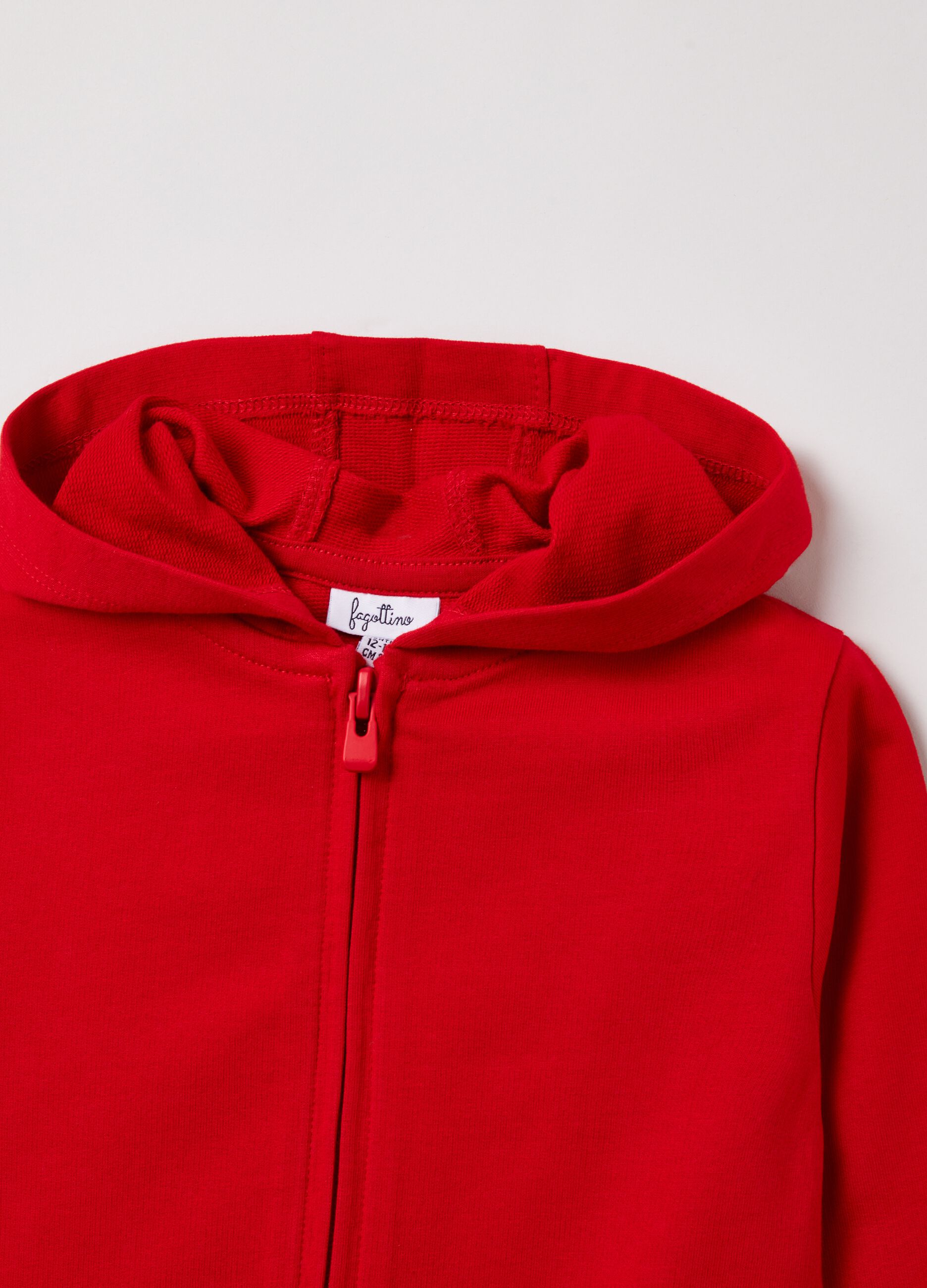 Full-zip in cotone con cappuccio_1