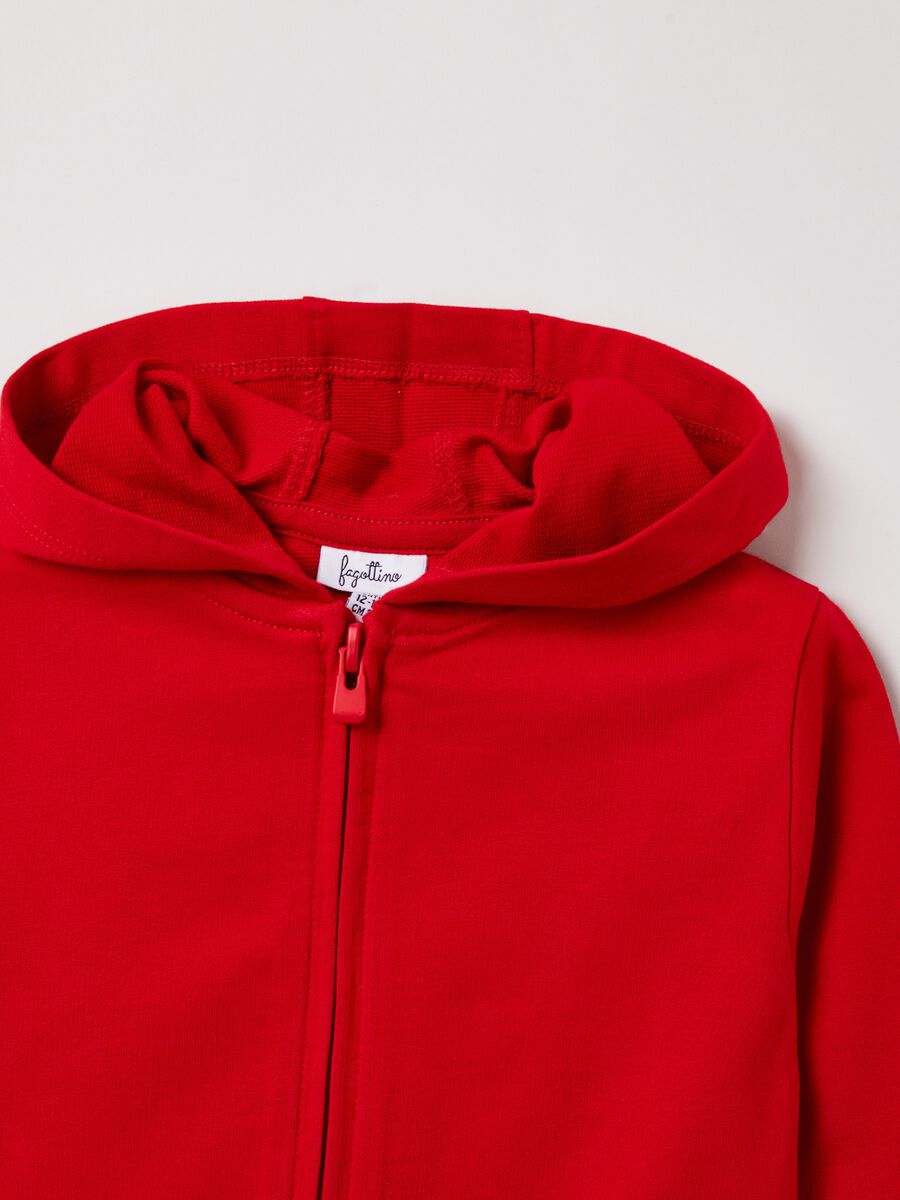 Full-zip in cotone con cappuccio_1