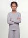 Grey organic cotton and stretch viscose T-shirt with ribbed neckline for girls_2