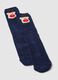 Blue Christmas Socks with Embroidered Design_1