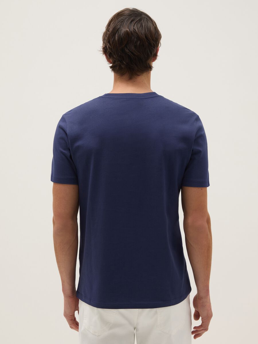 T-shirt in puro cotone blu regular fit_2