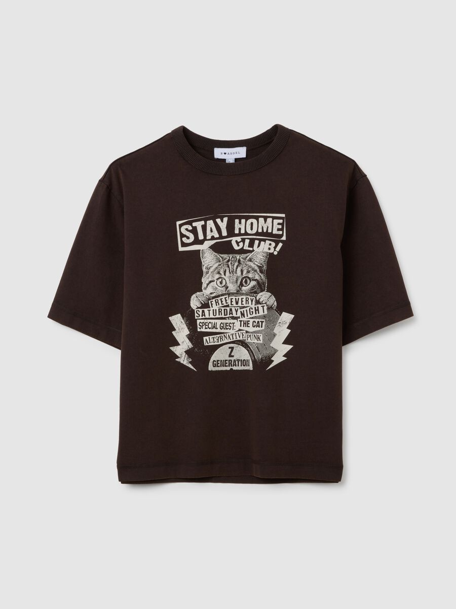 Women's brown pure cotton T-shirt_0