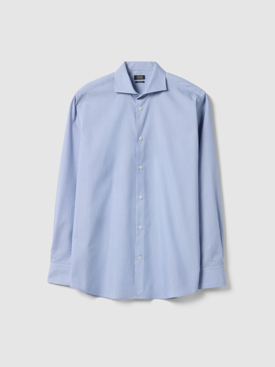 Multicolor striped lyocell blend shirt regular fit_4