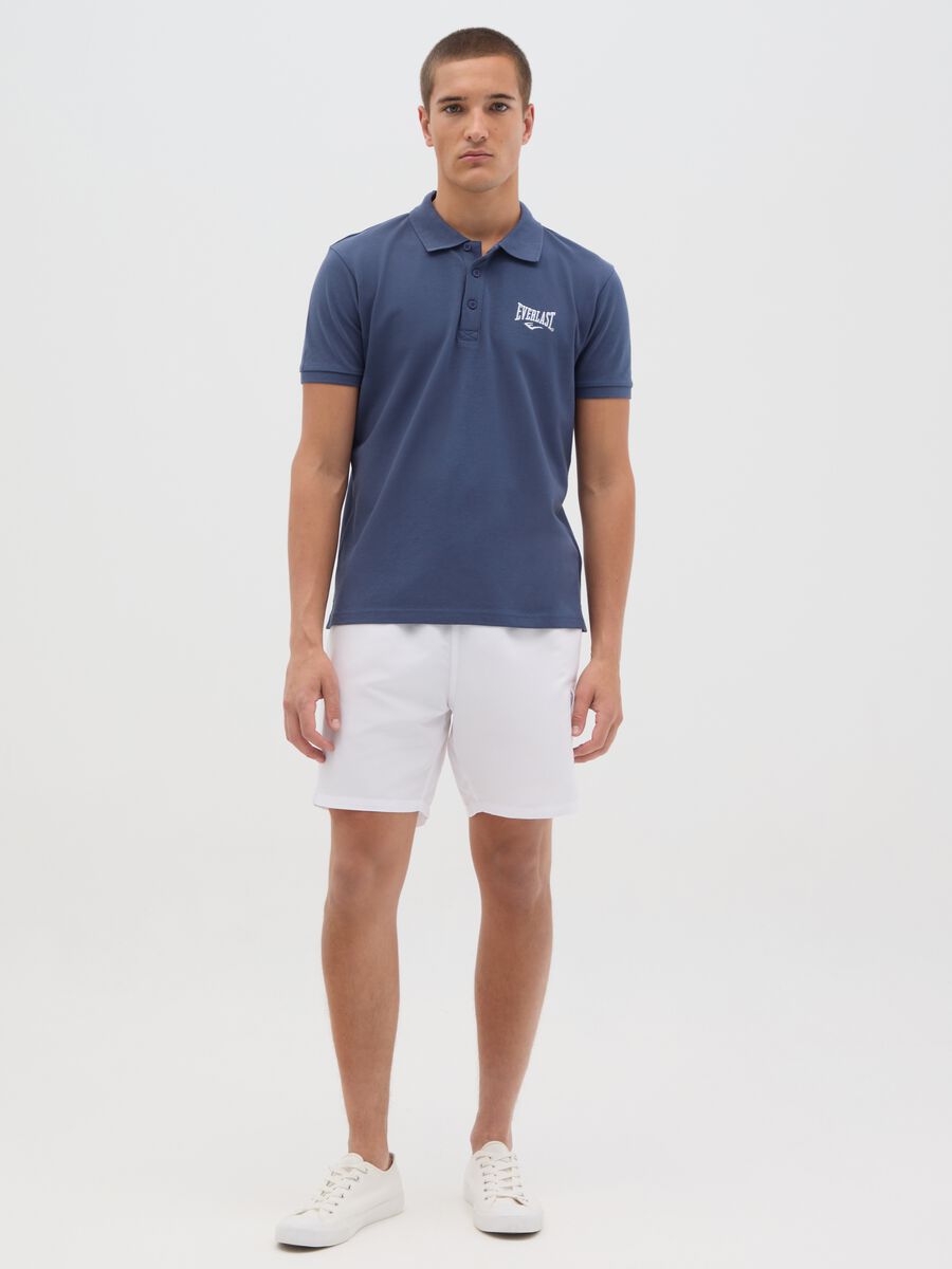 White swimming trunks with logo print_0