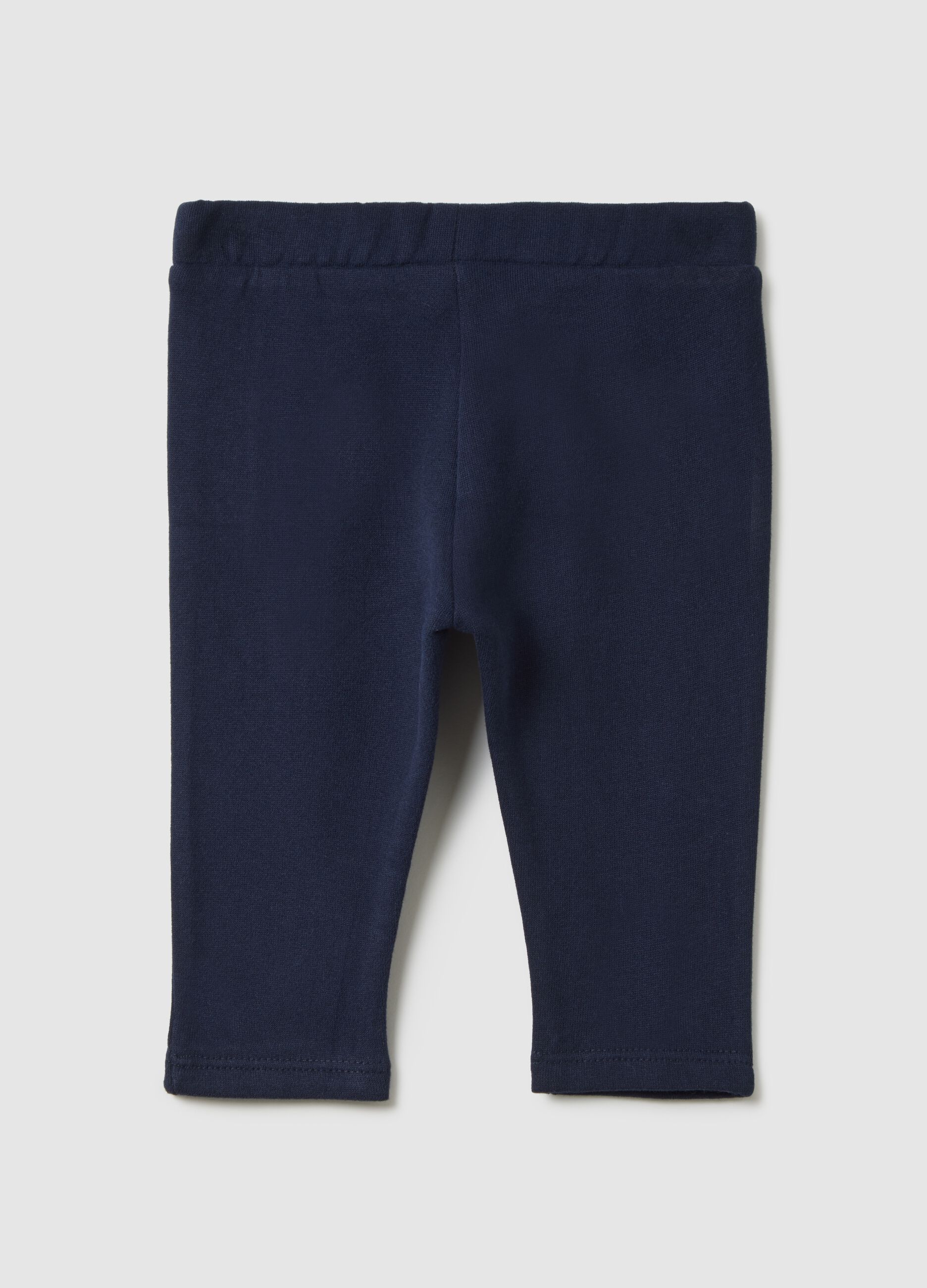 Pantaloni da neonata in puro cotone blu regular fit