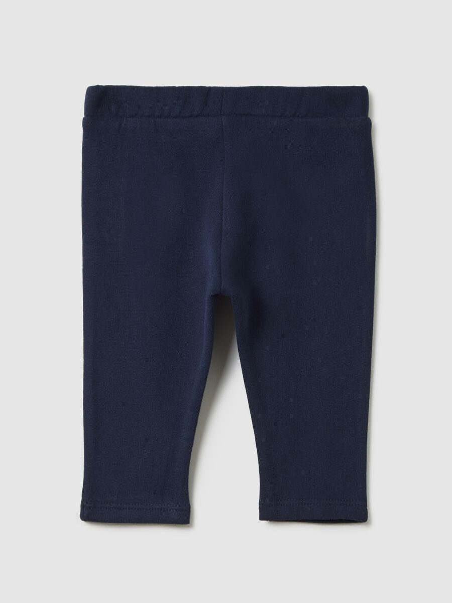 Pantaloni da neonata in puro cotone blu regular fit_1