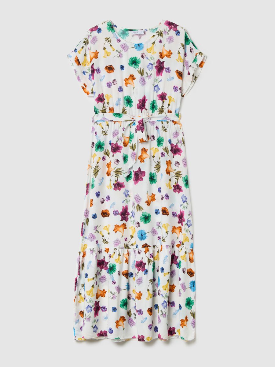Abito lungo da donna in viscosa multicolor regular fit_0