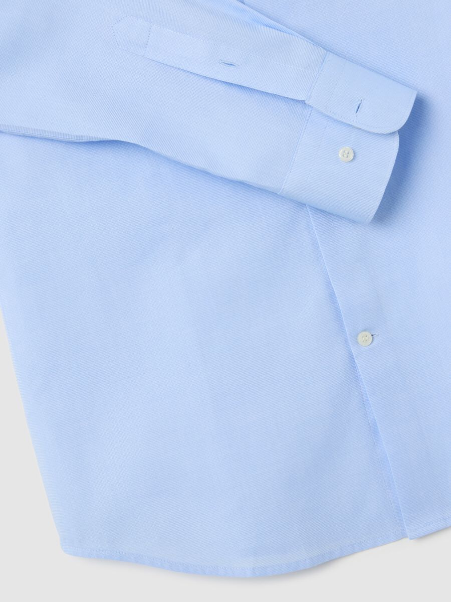 Camicia da uomo in puro cotone azzurra slim fit_5