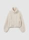 Beige sherpa jacket regular fit_0