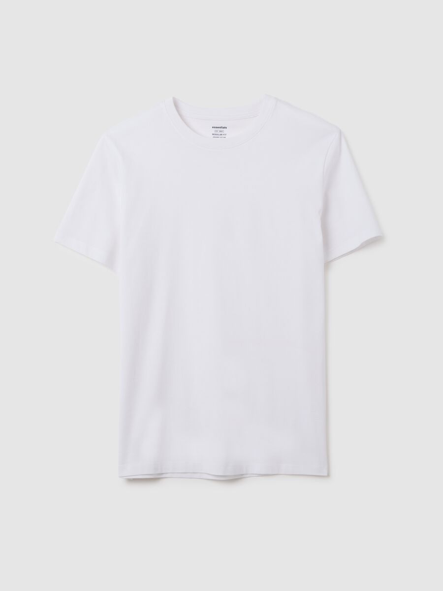 White pure cotton regular fit t-shirt_4