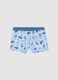 Children's blue stretch cotton boxers with print_0