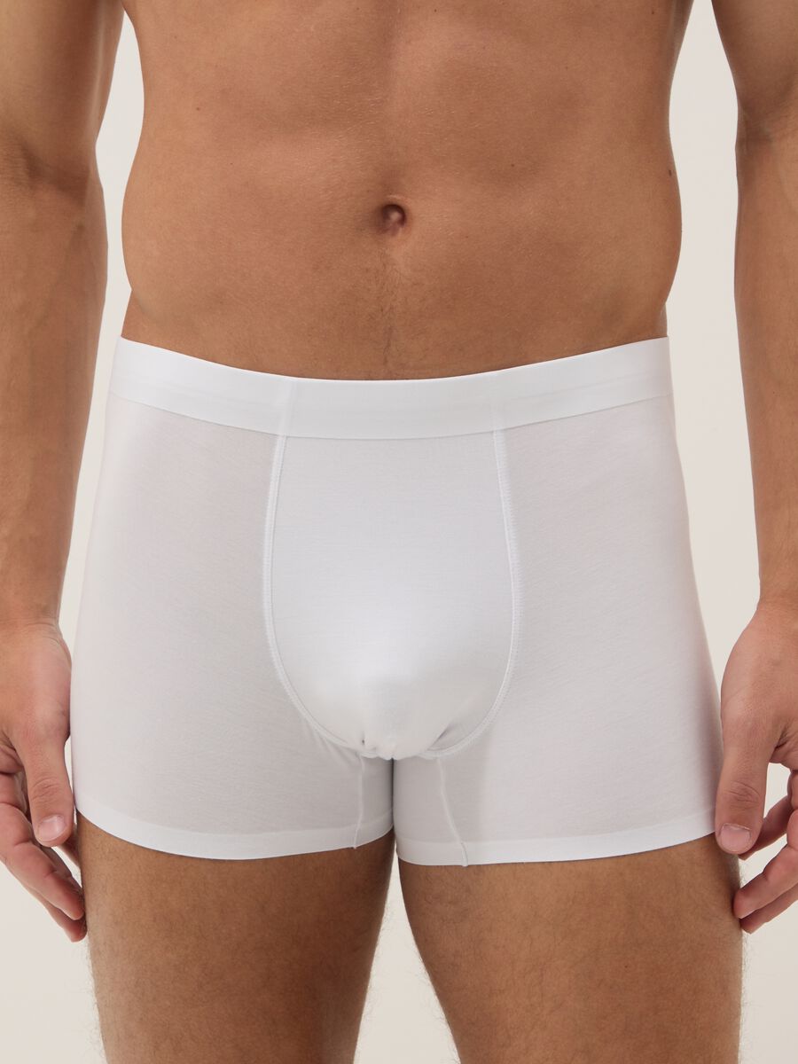 Regular-fit white stretch modal boxer shorts, 2-pack_1