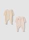 2-pack of pink cotton-blend baby girl sleepsuits with feet and print_0