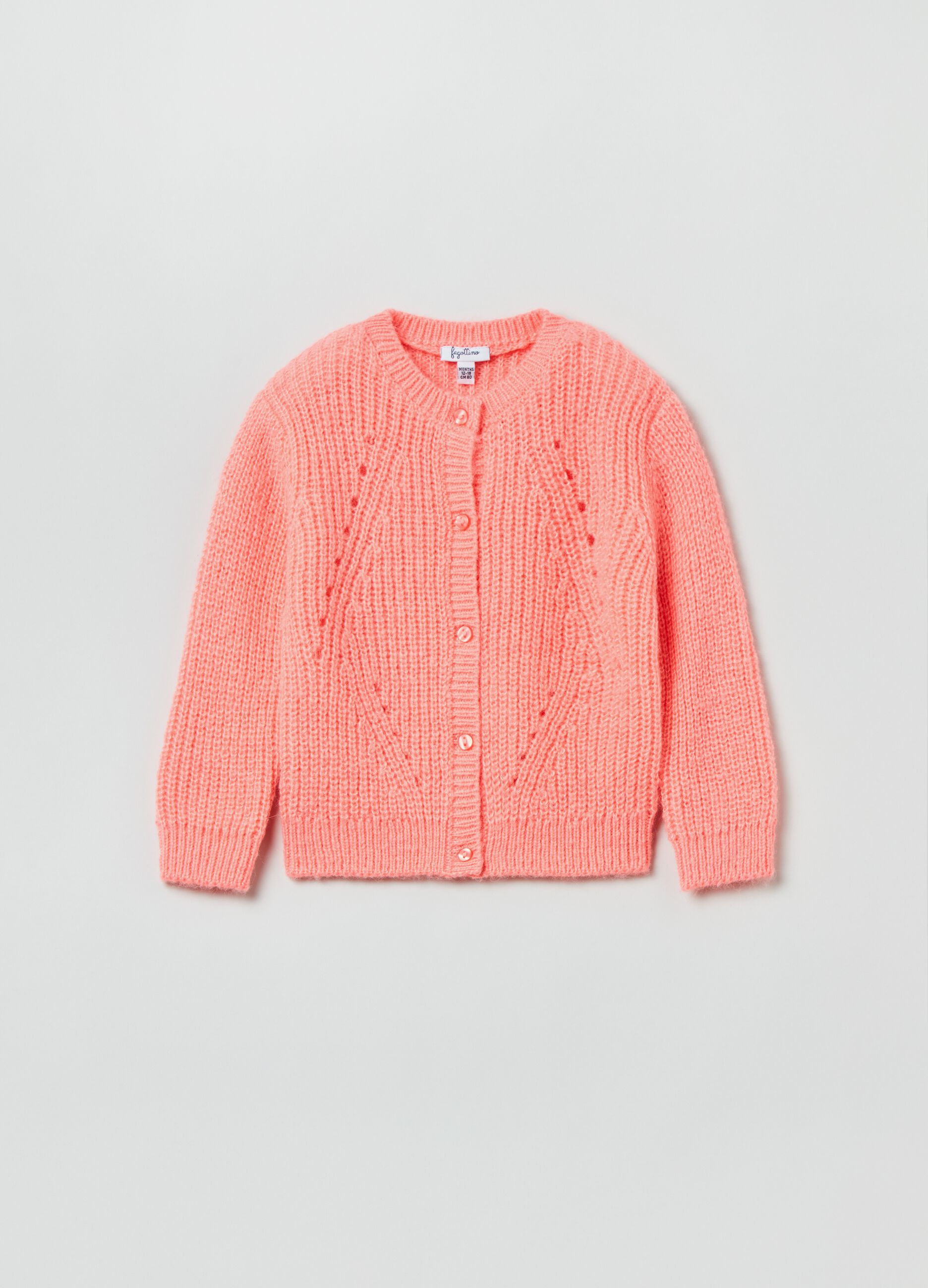 Cardigan in maglia traforata_0