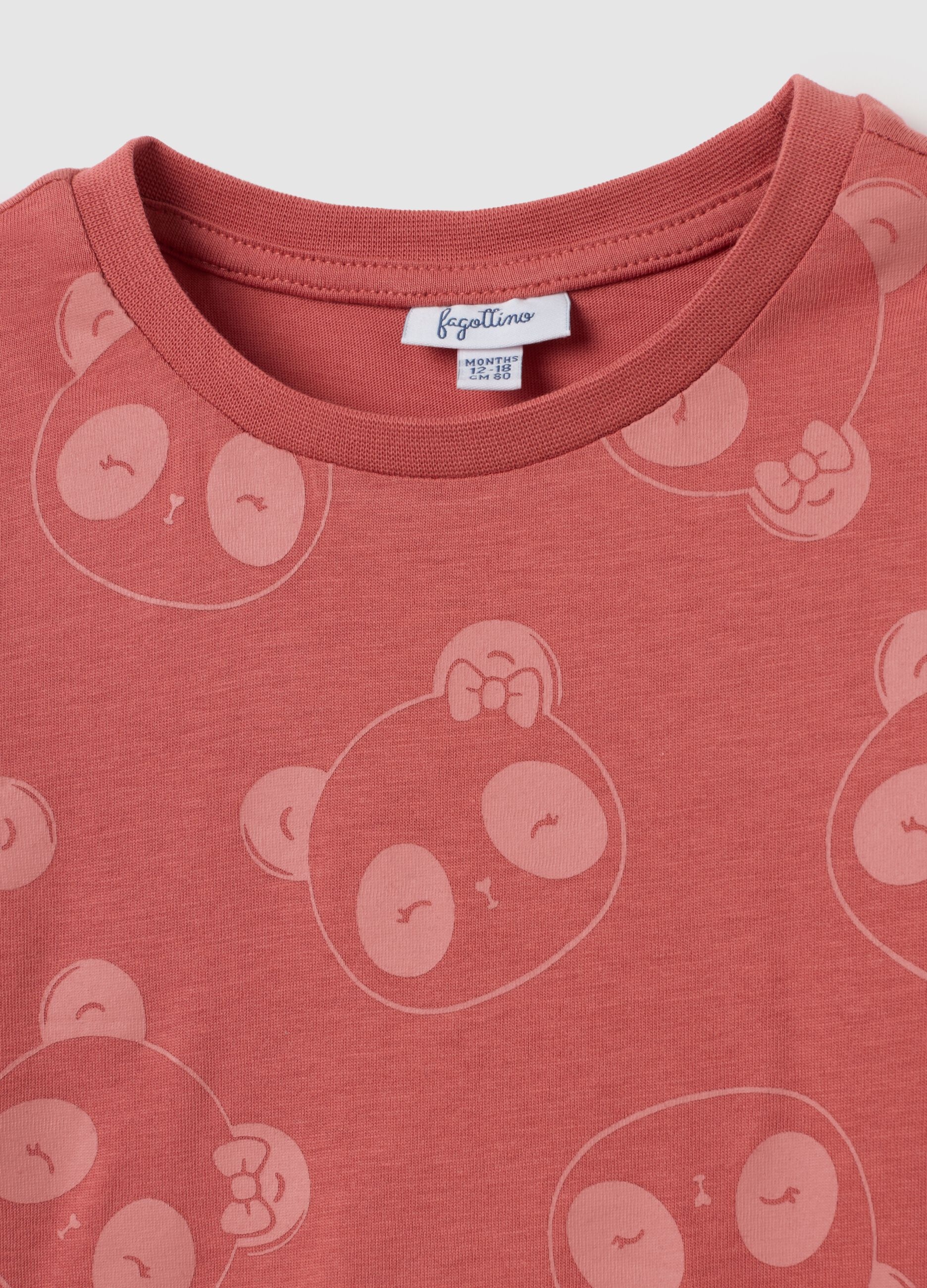 Pink Long-Sleeved Cotton T-Shirt