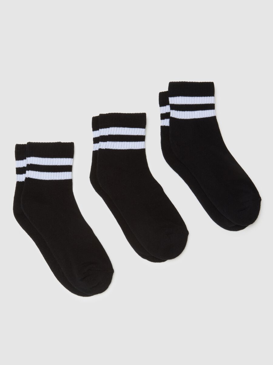 Multicolour Cotton Blend Sock Tripack_0