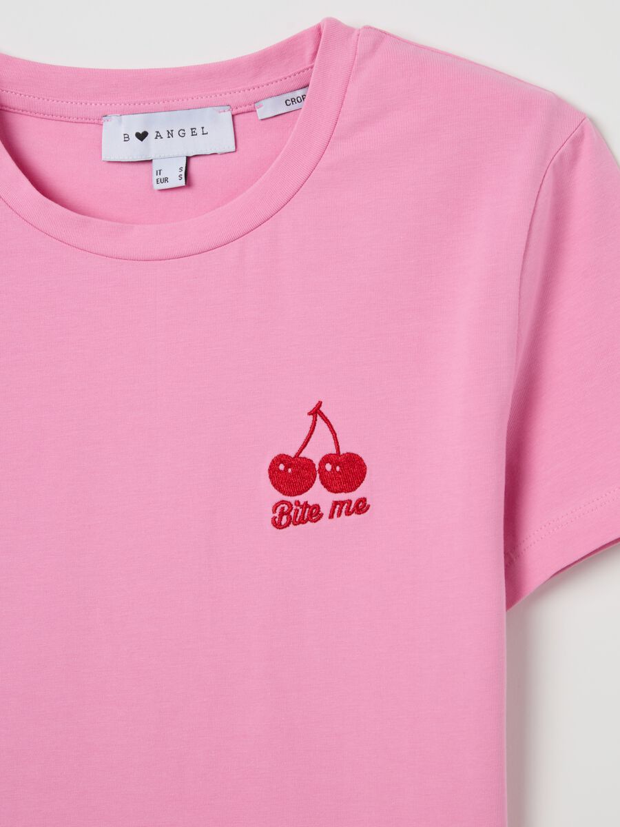 Stretch cotton T-shirt with embroidery_5