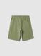 Green pure cotton shorts for boys regular fit_1