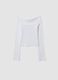 White stretch cotton slim-fit boat-neck T-shirt_3
