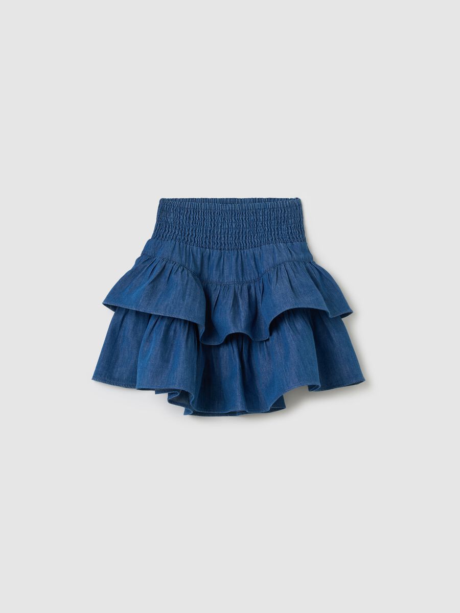 Tiered denim skirt_0