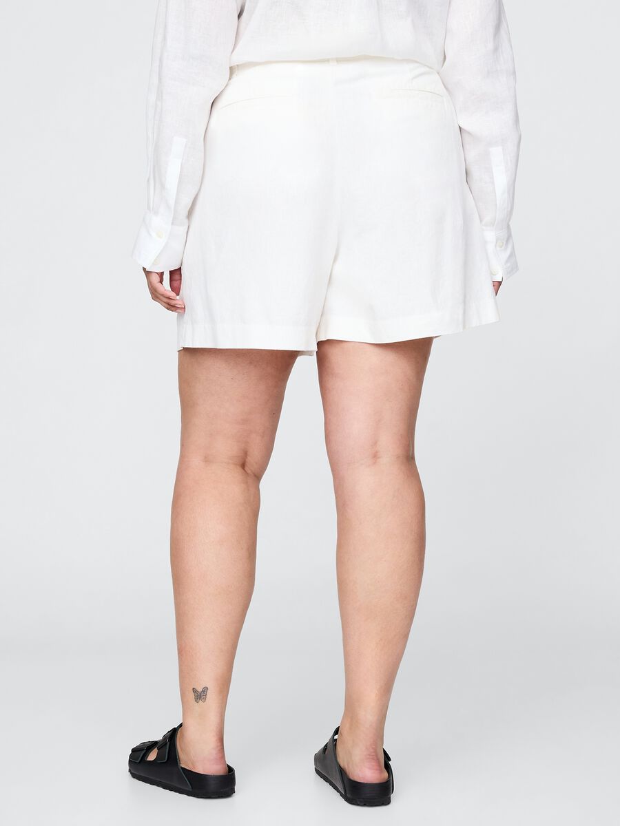 White Linen and Viscose Shorts by Gap_6
