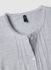 Grey organic cotton blend nightdress with buttons and embroidery_1