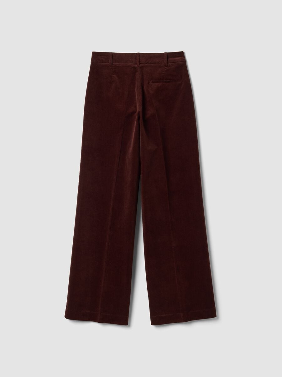 Pantaloni The Iconic Pants marroni in cotone elasticizzato a coste straight fit_6